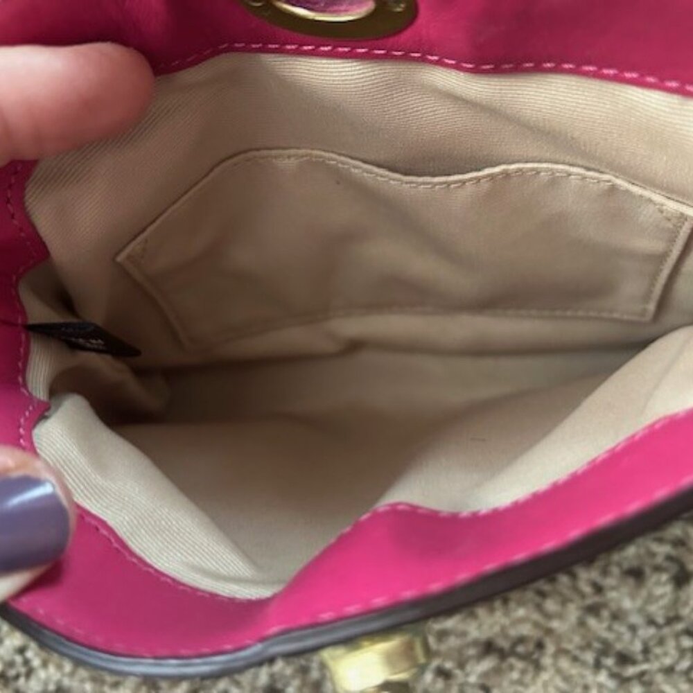 Hot Pink Coach Leather Wristlet - Picture 6 of 8